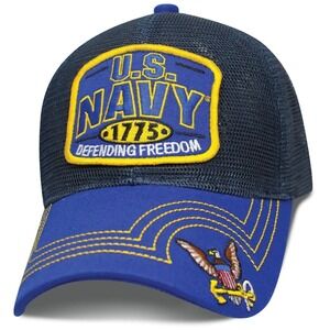 U.S Navy 1775 Blue Mesh Trucker Baseball Cap